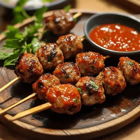Grilled Meatball Skewers