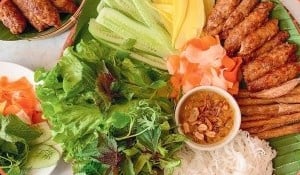 Grilled Pork Sausage w/ Rice Paper Wraps