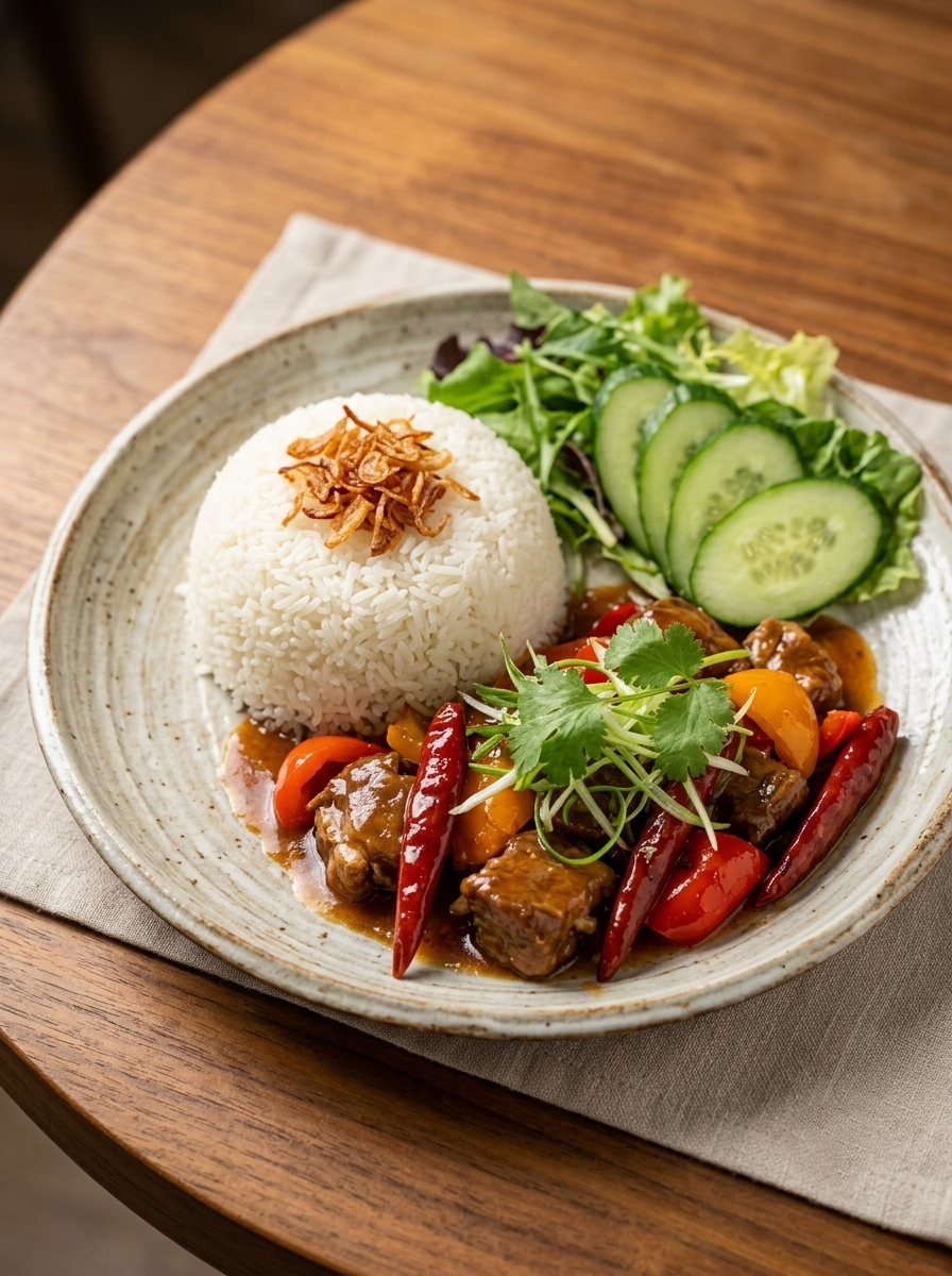 Shaken Beef Rice